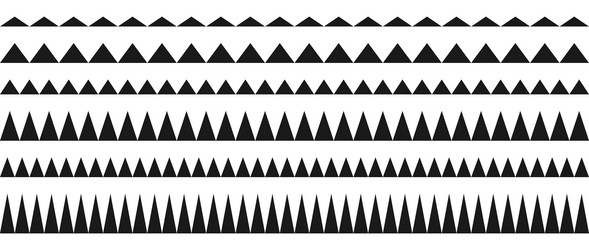 zig zag border pattern set repeating wavy lines vector image