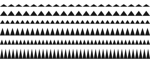 zig zag border pattern set repeating wavy lines vector