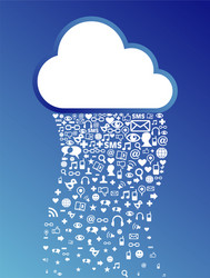 cloud computing icon background vector image