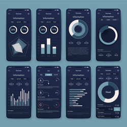 different ui ux gui screens and flat web icons vector image