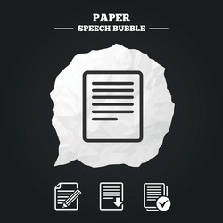 document icons download file and checkbox vector image