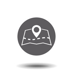 flat location icon map with a pin isolated vector image