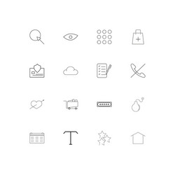 interface linear thin icons set outlined simple vector image