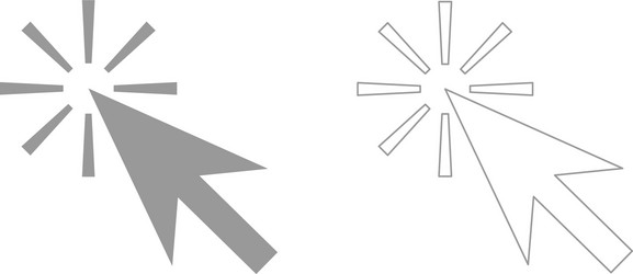 Mouse click the grey set icon vector