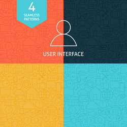 Thin line art website mobile user interface vector