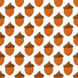 Acorn walnut forest tree brown pattern background vector
