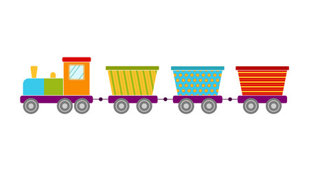 Train and two wagon carts Royalty Free Vector Image
