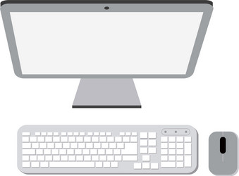 Computer with keyboard and mouse vector