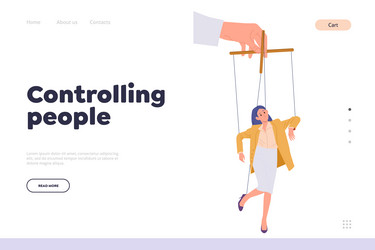 controlling people concept for landing page vector