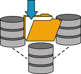 data center disks with folder isolated icon vector image