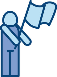 isolated avatar with flag line and fill style icon vector image