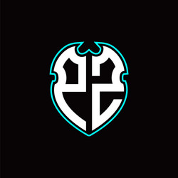 p z initial logo design with a shield shape vector image
