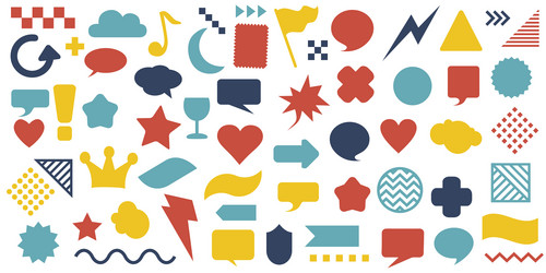 set of shapes colorful isolated on white vector image