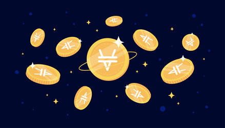 venus xvs coins falling from the sky vector