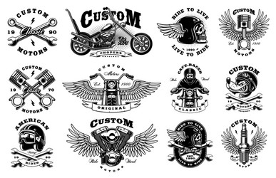 Vintage Motorcycle Collection Vector Image