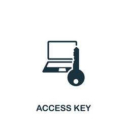 access key icon monochrome simple sign from vector