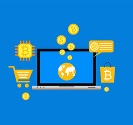 blockchain scheme mining crypto currency server vector image