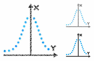 Gauss plot composition icon inequal items vector