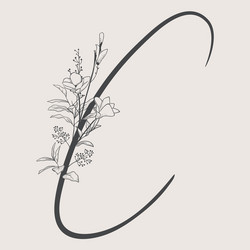 Blooming floral initial c monogram and logo Vector Image