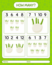 How many counting game with fennel worksheet vector