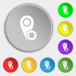 map pointer setting icon sign symbols on eight vector image