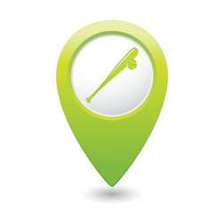 map pointer with baseball icon vector image