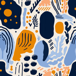 seamless pattern with abstract hand drawn shapes vector image