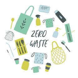 Zero waste and eco friendly products set Vector Image
