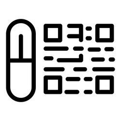 abstract capsule and qr code design vector image