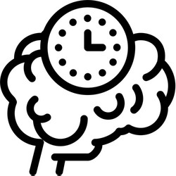 Brain reaction time icon outline vector