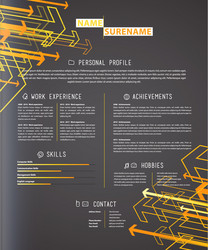 Creative simple cv template on grey background vector