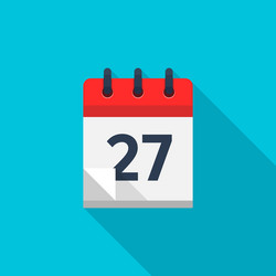 flat calendar icon date and time background vector image