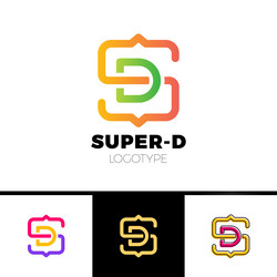 letter s and d monogram square shape logo vector