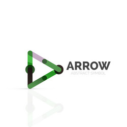 Linear arrow abstract logo connected multicolored vector