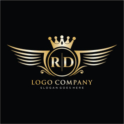 Ge letter initial with royal wing logo template Vector Image