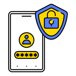 Smartphone security linear icon vector