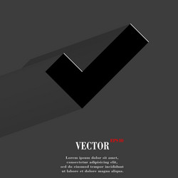tick flat modern web button with long shadow vector image