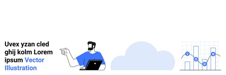 data analysis and cloud computing concept with man vector image