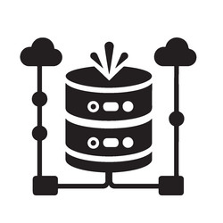 database cloud computing icon vector image