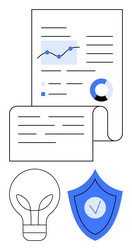 document analysis with data insights bulb vector image