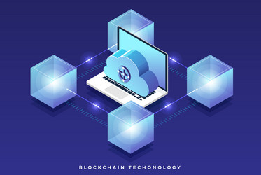 flat design concept blockchain and cryptocurrency vector image