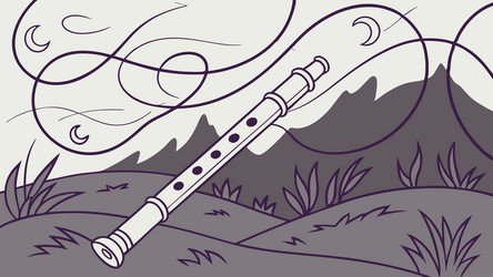 flute with flowing lines and rhythmic patterns vector image