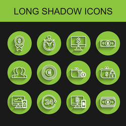 set line financial chart or graph on the computer vector image