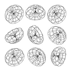 wireframe lined shapes perspective mesh 3d grid vector image