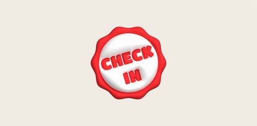 3d check-in button for infographics vector image