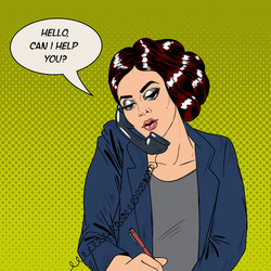 businesswoman speaking on the phone at office vector