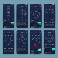 different ui ux gui screens and flat web icons vector image