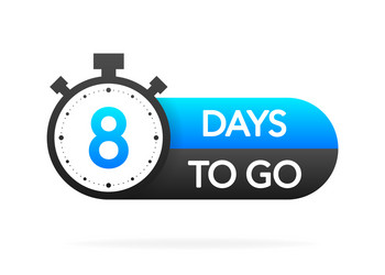 eight days to go timer banner in flat style vector image