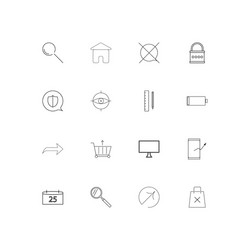 Interface linear thin icons set outlined simple vector