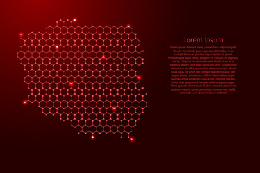 poland map from futuristic hexagonal shapes vector image